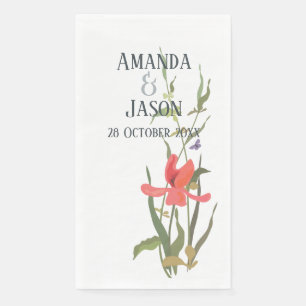 Serviette En Papier Tulipe Florale de Mariage de Printemps Fleurissant