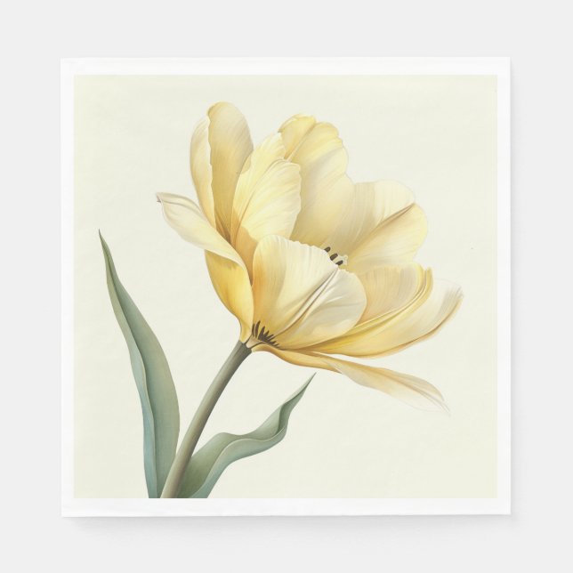 Serviette En Papier Tulipe jaune (Devant)