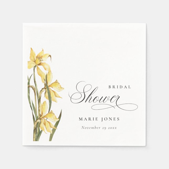 Serviette En Papier Tulipe jaune floral aquarelle Baby Shower de maria (Devant)