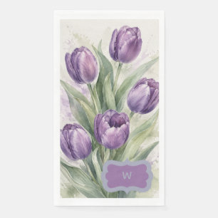 Serviette En Papier Tulipe Pourpre