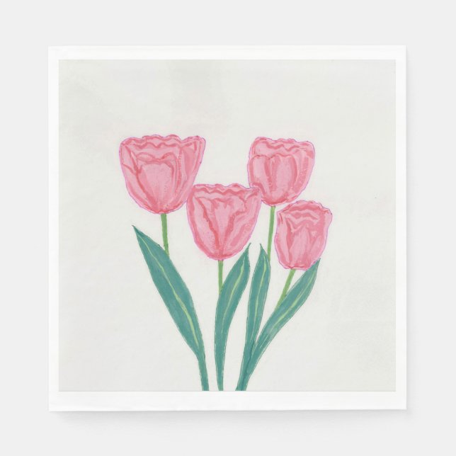 Serviette En Papier Tulipes (Devant)