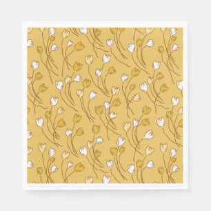 Serviette En Papier Tulipes blanches jaunes