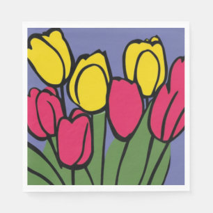 Serviette En Papier Tulipes de printemps