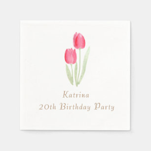 Serviette En Papier tulipes fleurs serviettes d'anniversaire