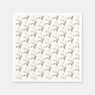 Serviette En Papier Tulipes roses aquarelles Fête prénatale florale