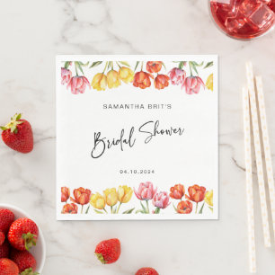 Serviette En Papier Tulipes roses orange moderne Shower de mariage flo
