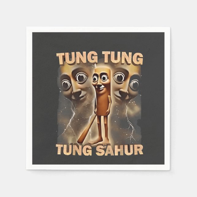 Serviette En Papier Tung tung sahur Brainrot Meme (Devant)