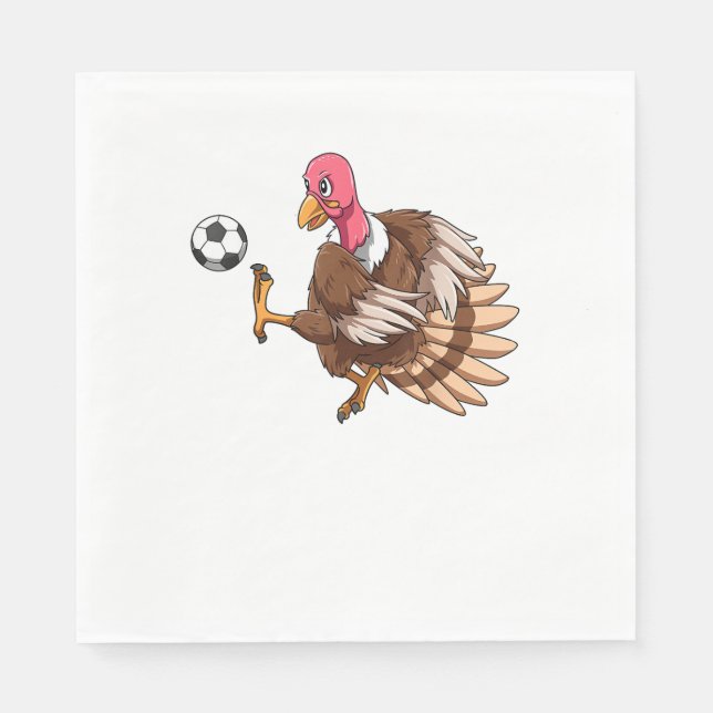 Serviette En Papier Turquie Football Thanksgiving Turquie Jouer Au Foo (Devant)