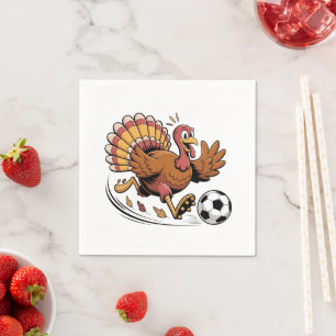 Serviette En Papier Turquie Jouer au football Thanksgiving Sport amour