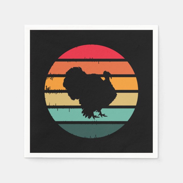 Serviette En Papier Turquie Oiseau Thanksgiving Distressed coucher de  (Devant)