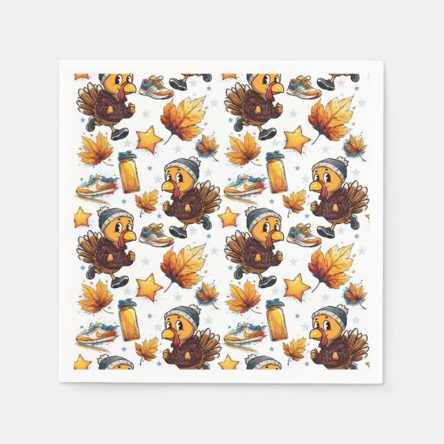 Serviette En Papier Turquie Trot Fun Run 5K Thanksgiving Running (Devant)