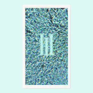 Serviette En Papier Turquoise bleu d'Aqua étincelante avec Monogramme