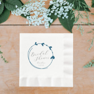 Serviette En Papier Turquoise Bleu Simple Coeur Fête des mariées couro