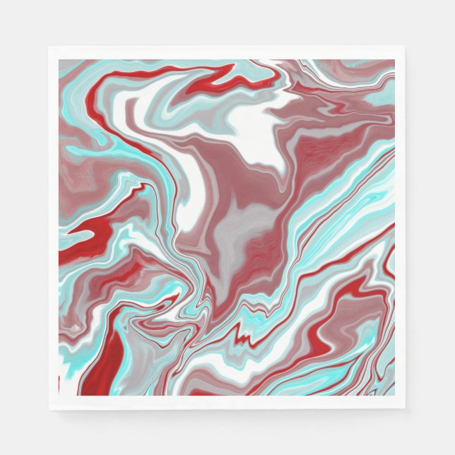 Serviette En Papier Turquoise, Bourgogne, persiennes en marbre rouge e (Devant)