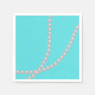 Serviette En Papier Turquoise et perles