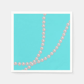 Serviette En Papier Turquoise et perles