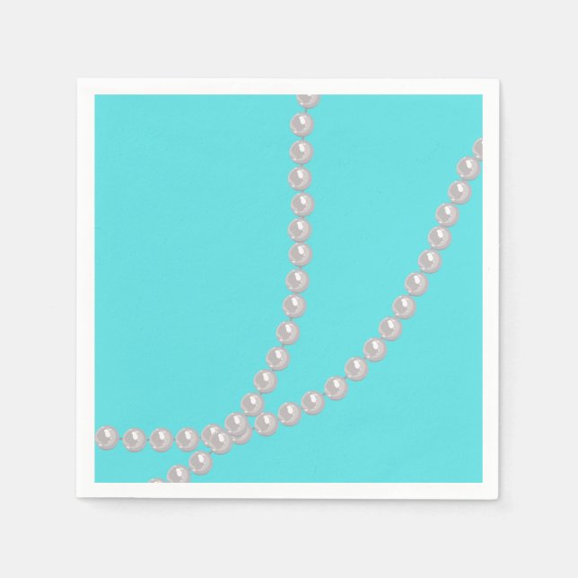 Serviette En Papier Turquoise et perles (Devant)