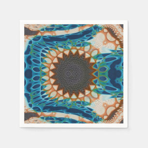 Serviette En Papier Turquoise Gold Sun Southwestern Art