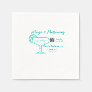 Serviette En Papier Turquoise Marges & Mariage Bachelorette fête
