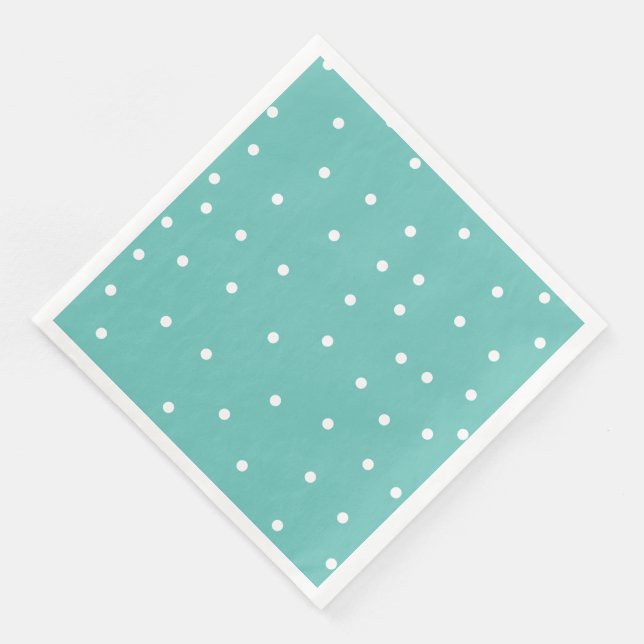 Serviette En Papier Turquoise Polka Dot Motif minimaliste (Coin)