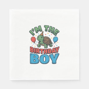 Serviette En Papier Turtle garçon d'anniversaire conception de chemise