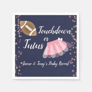 Serviette En Papier Tutus de révélation de bébé ou bleu de touchdown