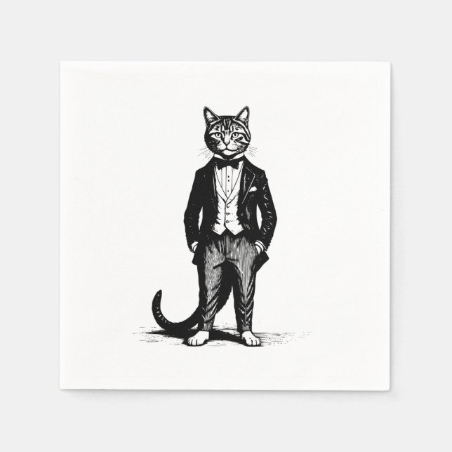 Serviette En Papier Tuxedo Classy (Devant)