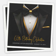 Tuxedo Noir Doré Anniversaire Homme