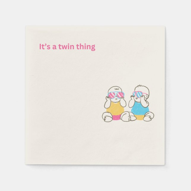 Serviette En Papier Twin Baby Cocktail Napkins (Devant)