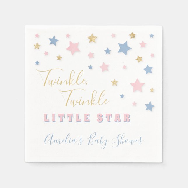 Serviette En Papier Twinkle Little Star Baby shower Napkin (Devant)
