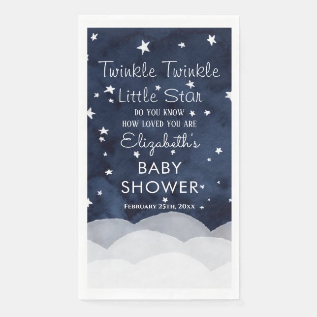 Serviette En Papier Twinkle Little Star Whimsical Baby shower Papier G (Devant)