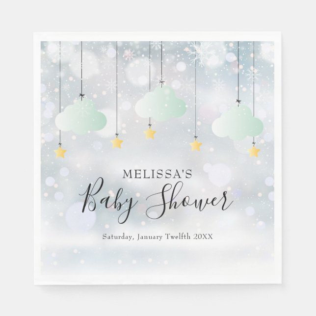 Serviette En Papier Twinkle Twinkle Baby shower hivernal neutre pour l (Devant)
