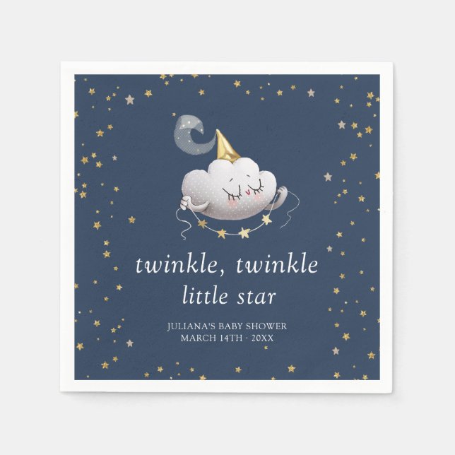 Serviette En Papier Twinkle Twinkle Little Star Baby shower (Devant)