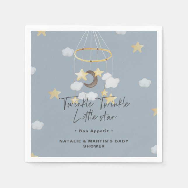 Serviette En Papier Twinkle Twinkle Little Star Boy Baby shower papier (Devant)