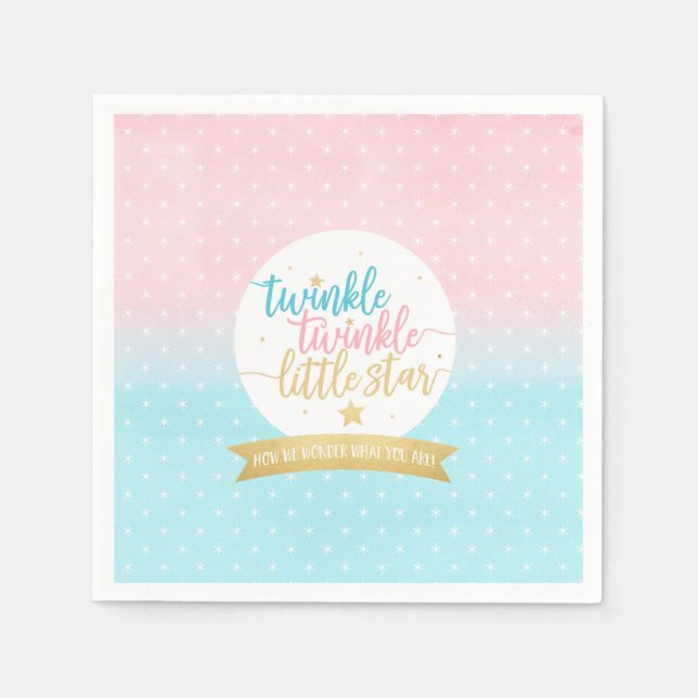 Serviette En Papier Twinkle Twinkle Little Star Genre Reveal (Devant)