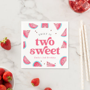 Serviette En Papier Two Sweet Watermelon 2e fête d'anniversaire