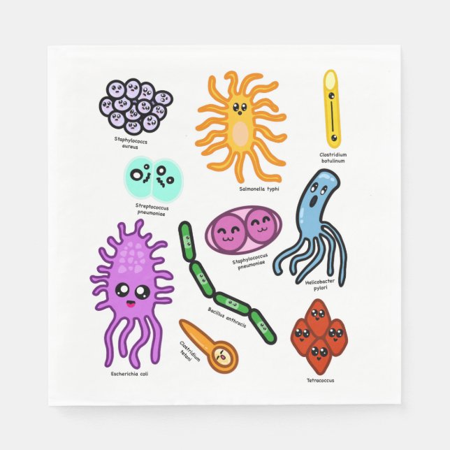 Serviette En Papier Types De Bactéries (Devant)