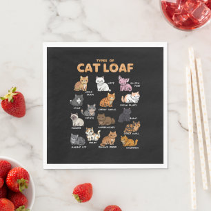 Serviette En Papier Types de chat en boule Chaton mignon Chats kawaii 