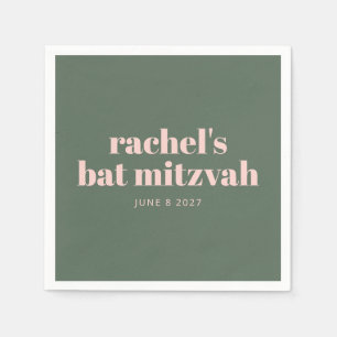 Serviette En Papier Typographie audacieuse Moderne rose vert personnal