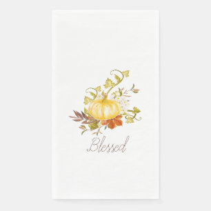 Serviette En Papier Typographie bénie du Citrouille de Thanksgiving