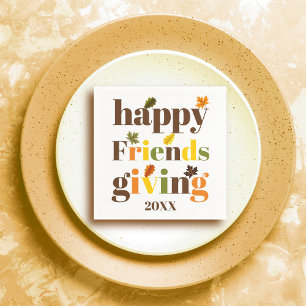 Serviette En Papier Typographie colorée Happy Friendsgiving fall