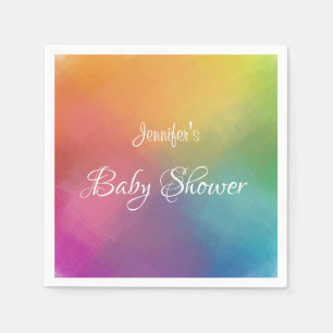 Serviette En Papier Typographie de Baby shower colorée personnalisée M