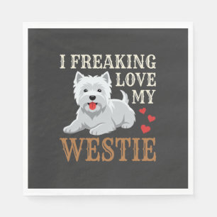 Serviette En Papier Typographie de l'amour du chien Westie