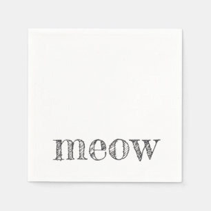 Serviette En Papier typographie de miow chats amoureux de familiers ne
