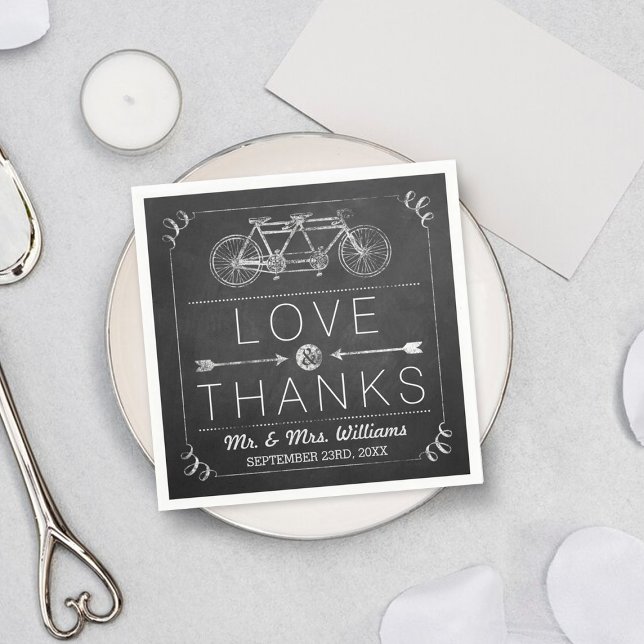 Serviette En Papier Typographie de tableau moderne Mariage Napkins (Créateur téléchargé)