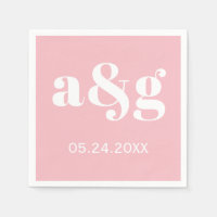 Typographie des initiales blanches sur mariage ros