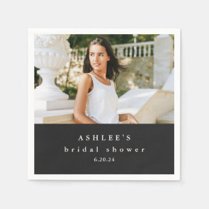 Serviette En Papier Typographie Fête des mariées noir