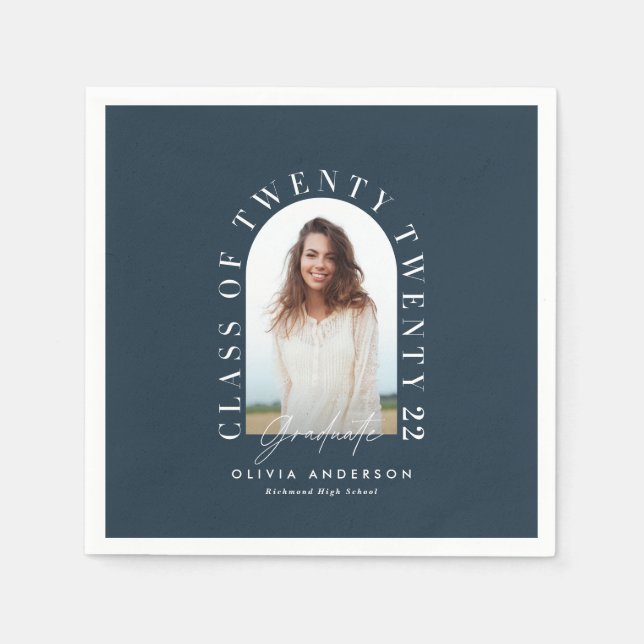 Serviette En Papier Typographie géométrique moderne diplôme d'arc phot (Devant)