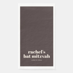 Serviette En Papier Typographie Gras Personnalisée Moderne Marron Bat
