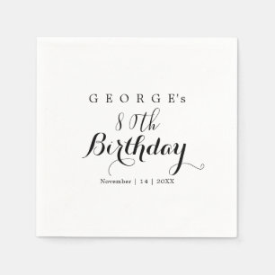 Serviette En Papier Typographie minimaliste Design d'anniversaire
